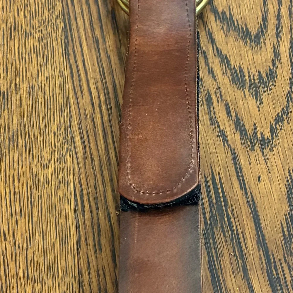 Ombré Brown Leather Men’s Double Ring Belt 40 – Made in USA 1.5” Wide groovy VTG
